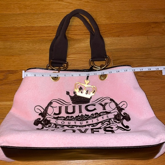 💅✨🩷Vintage XL Juicy Couture Pink and Brown Y2K Bag - Picture 16 of 17
